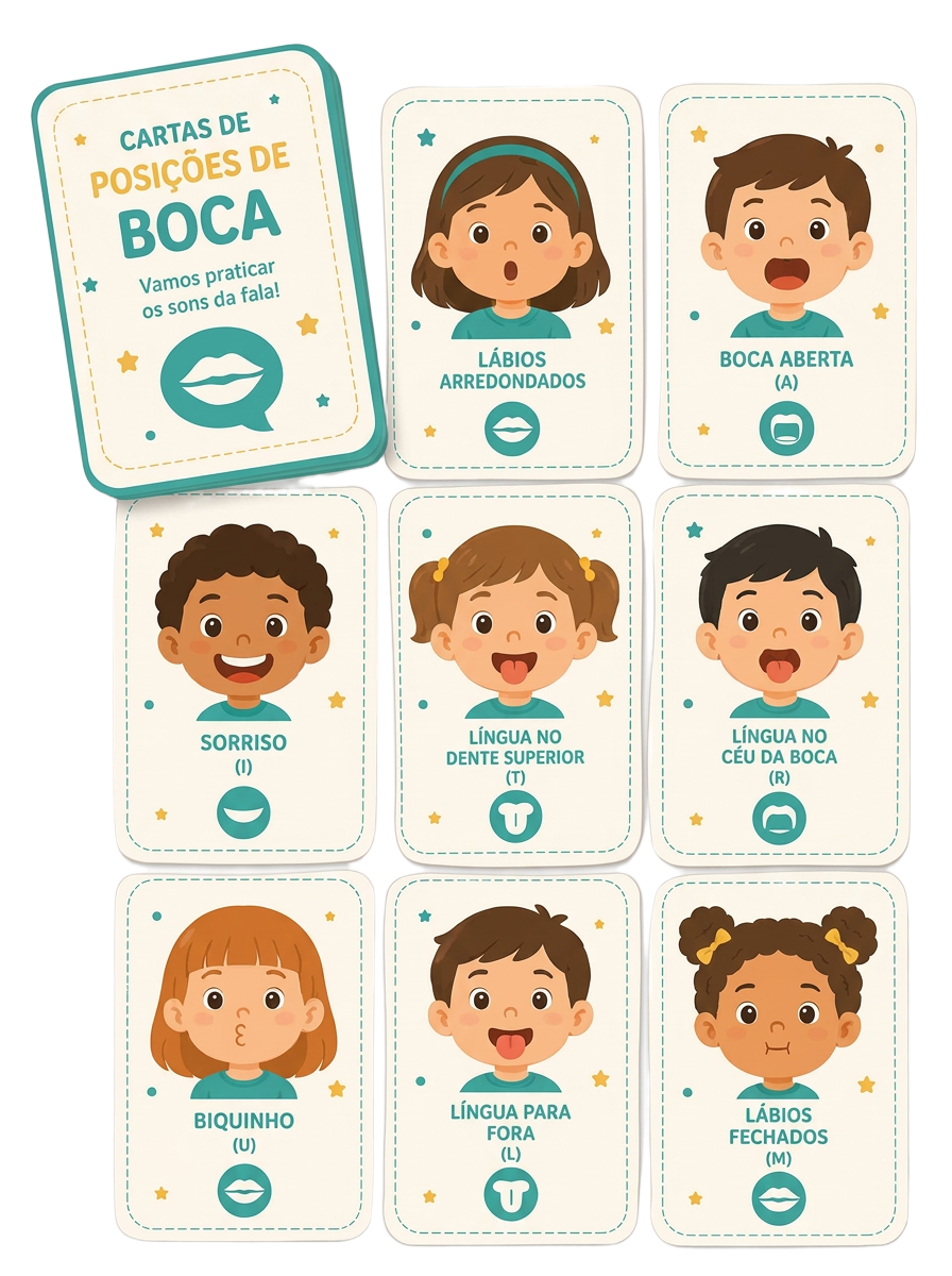 Expressões Faciais para Praticar Sons